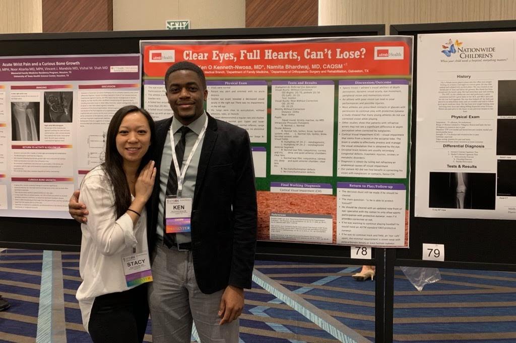 Stacy Leung and KJ Kenneth Nwosa  at the AMSSM Conference 2019