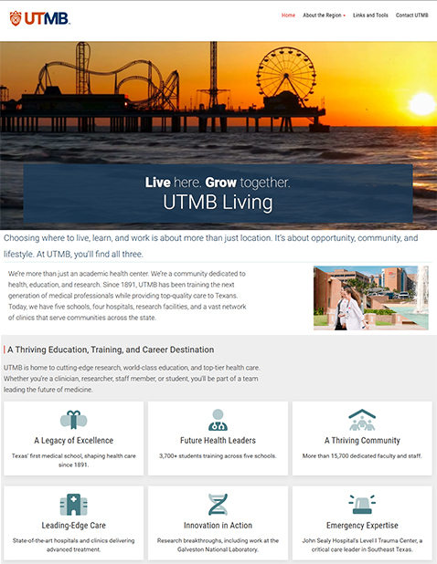 UTMB Living website